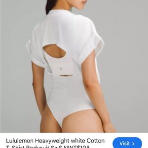 Lululemon Athletica White Open-Back Bodysuit
